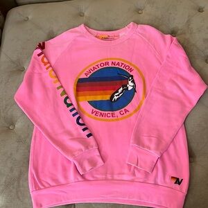 Aviator Nation bright pink sweatshirt XL